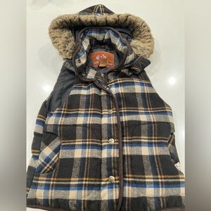 BB Dakota Blue/Brown Plaid Vest